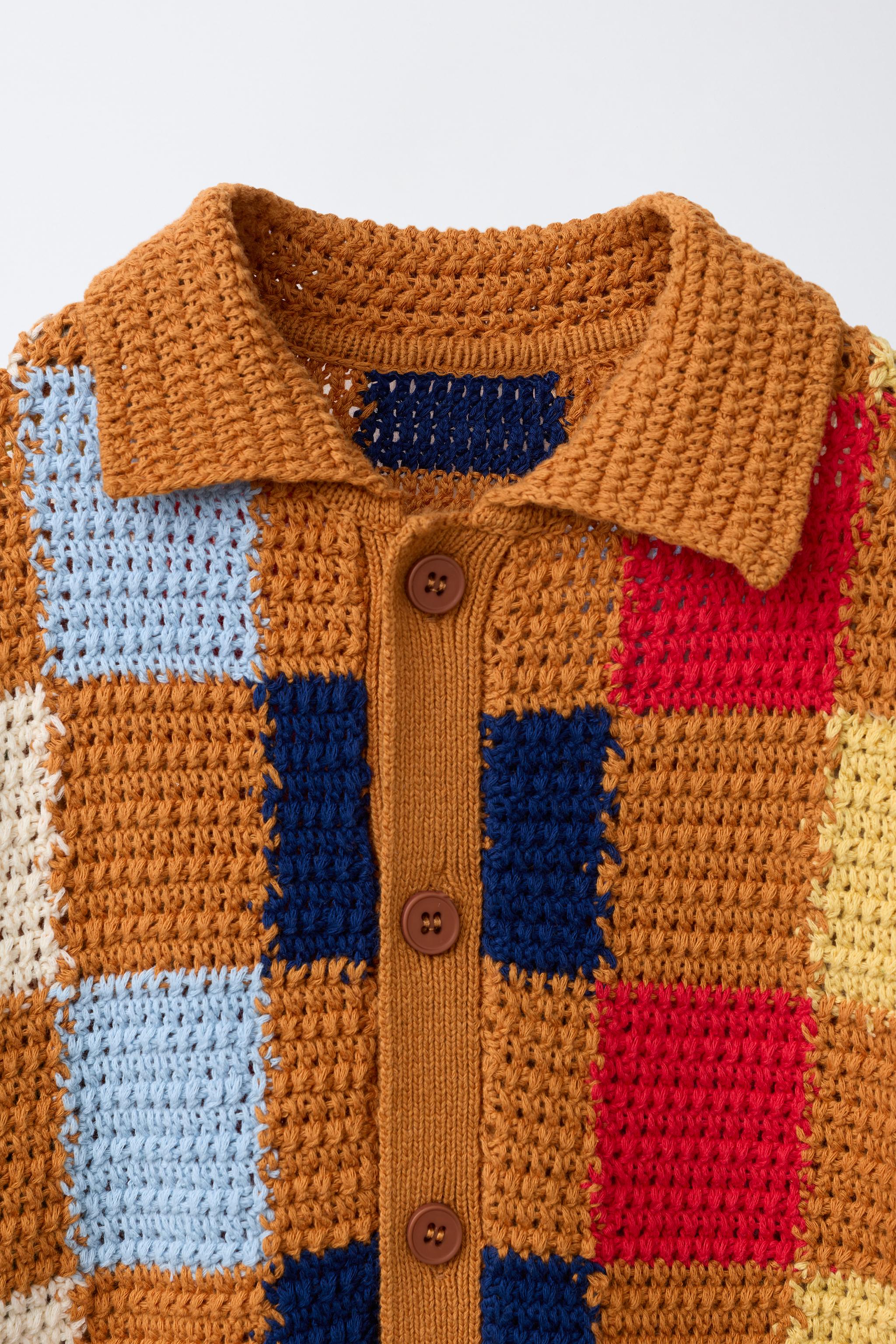 CHEMISE EN MAILLE À CARREAUX